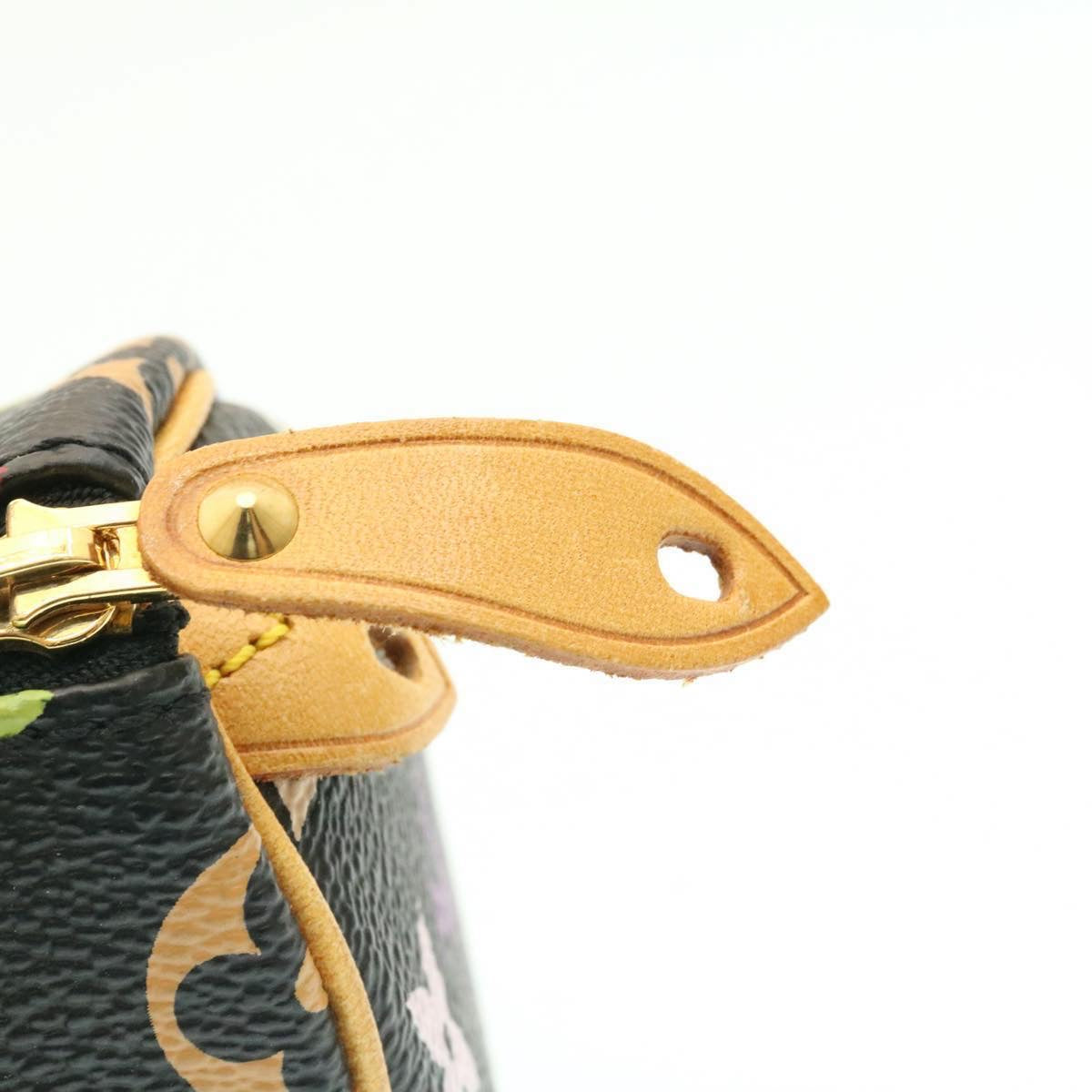 LOUIS VUITTON Monogram Multicolor Mini Speedy Hand Bag Black M92644 Auth knn048
