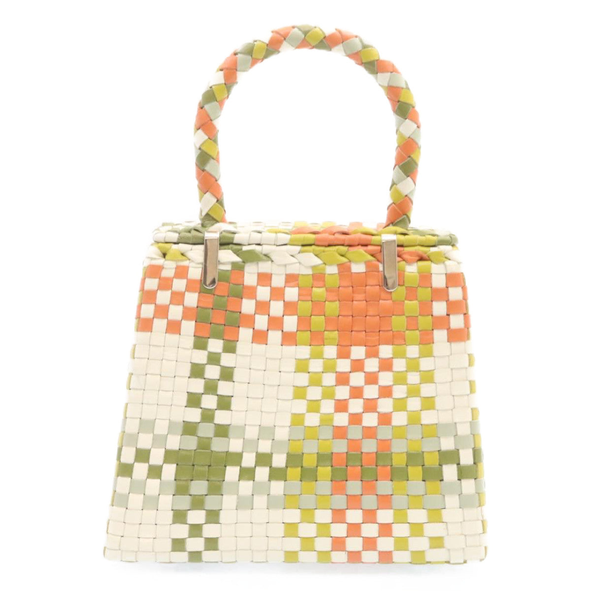 Salvatore Ferragamo INTRECCIATO Gancini Hand Bag Multicolor Auth 25306V