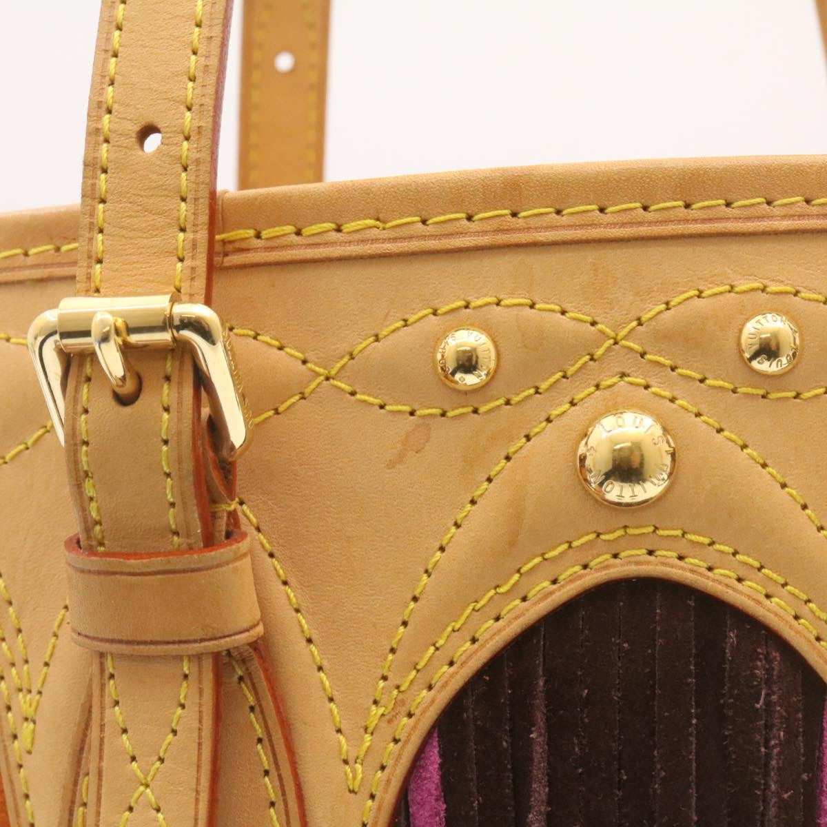 LOUIS VUITTON Monogram Multicolor Bucket Frange ToteBag Black M40110 Auth 25649S