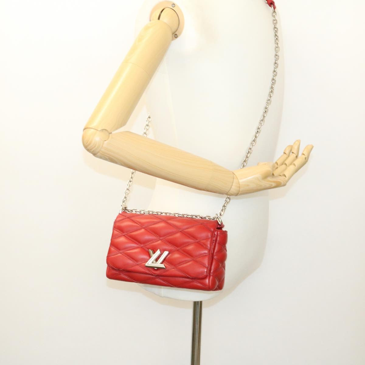 LOUIS VUITTON Martage GO-14MINI Chain Shoulder Bag Red M51000 LV Auth 25727A