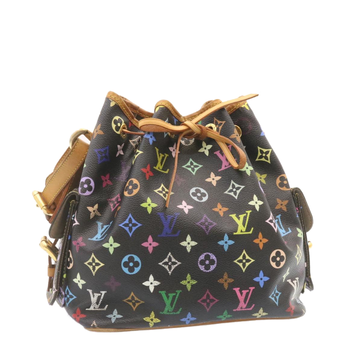 LOUIS VUITTON Monogram Multicolor Noe Shoulder Bag Black M42230 LV Auth 25728A