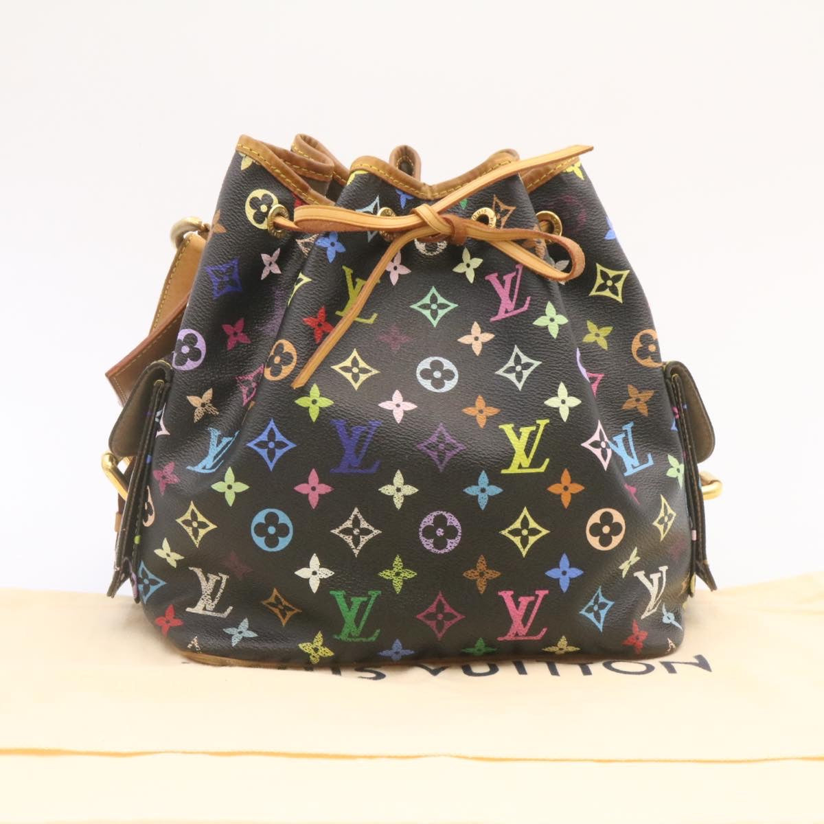 LOUIS VUITTON Monogram Multicolor Noe Shoulder Bag Black M42230 LV Auth 25728A