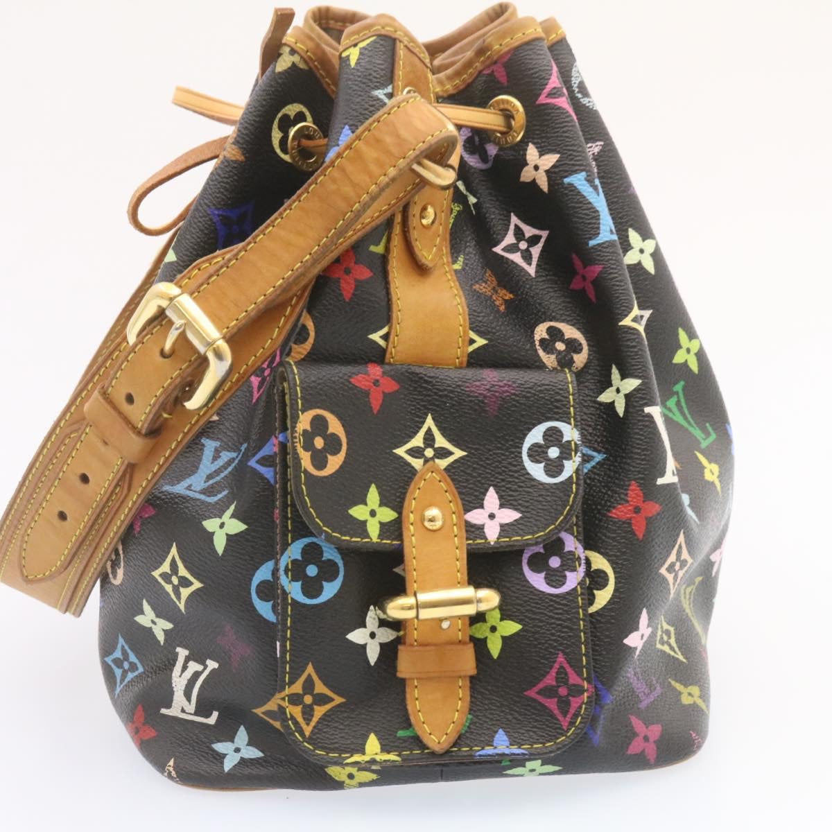 LOUIS VUITTON Monogram Multicolor Noe Shoulder Bag Black M42230 LV Auth 25728A