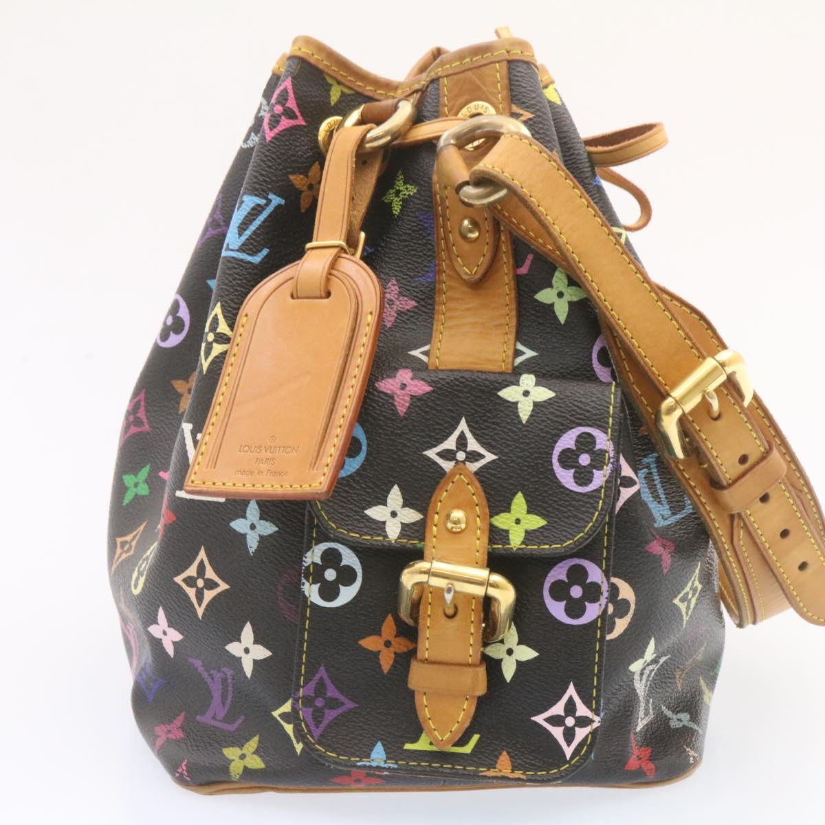 LOUIS VUITTON Monogram Multicolor Noe Shoulder Bag Black M42230 LV Auth 25728A