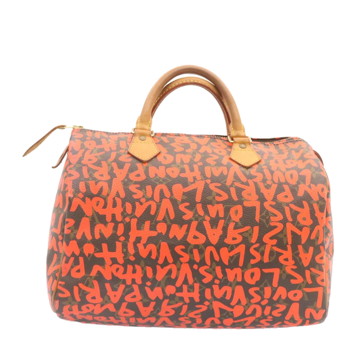 LOUIS VUITTON Monogram Graffiti Speedy 30 Hand Bag Orange M93705 LV Auth 25731A