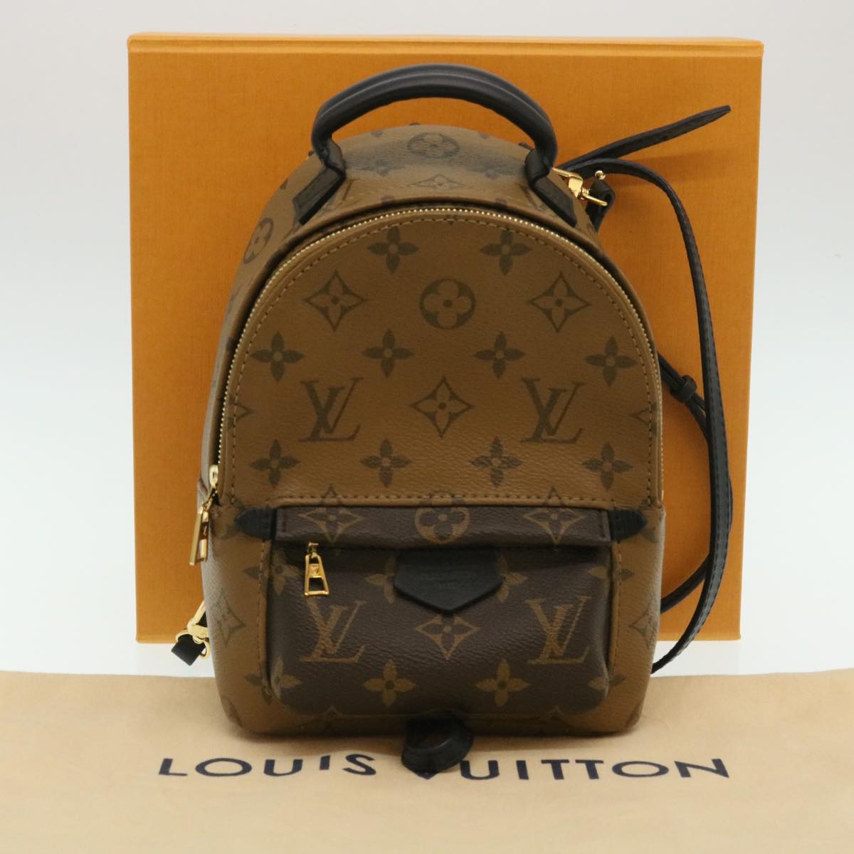 LOUIS VUITTON Monogram Reverse Palm Springs Mini Backpack M44872 LV Auth 25969A