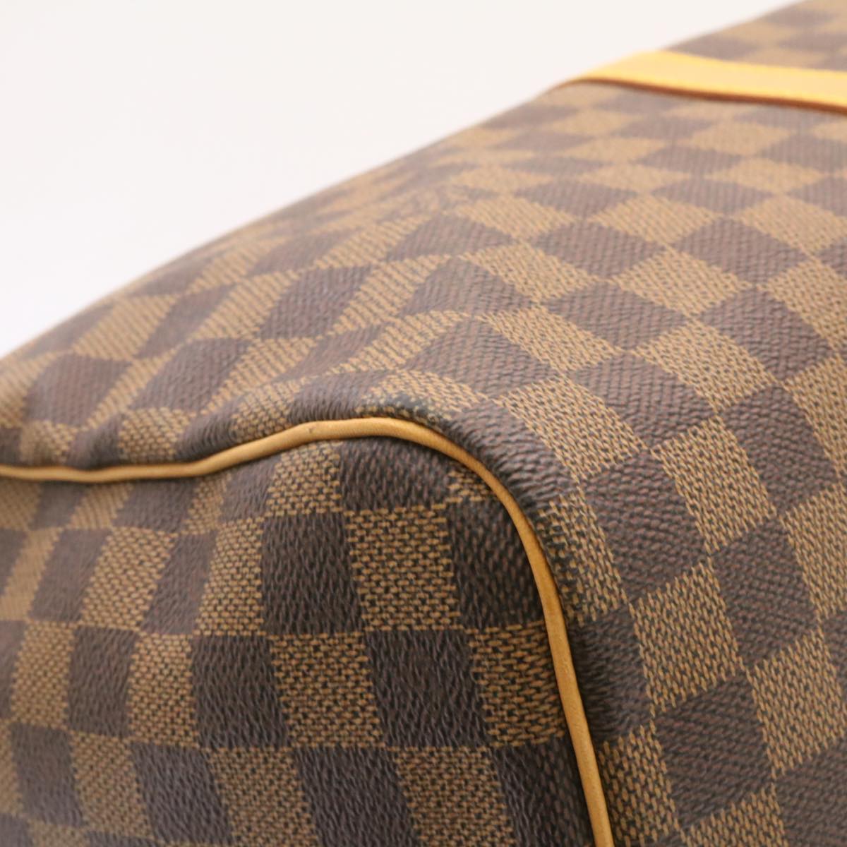 LOUIS VUITTON Damier Ebene Keepall 45 Boston Bag LV Auth 26495A