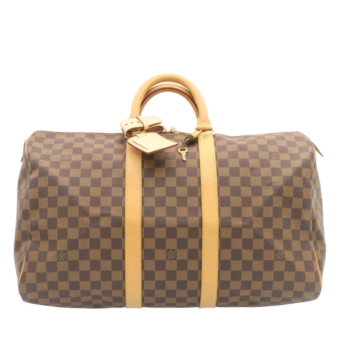 LOUIS VUITTON Damier Ebene Keepall 45 Boston Bag LV Auth 26495A