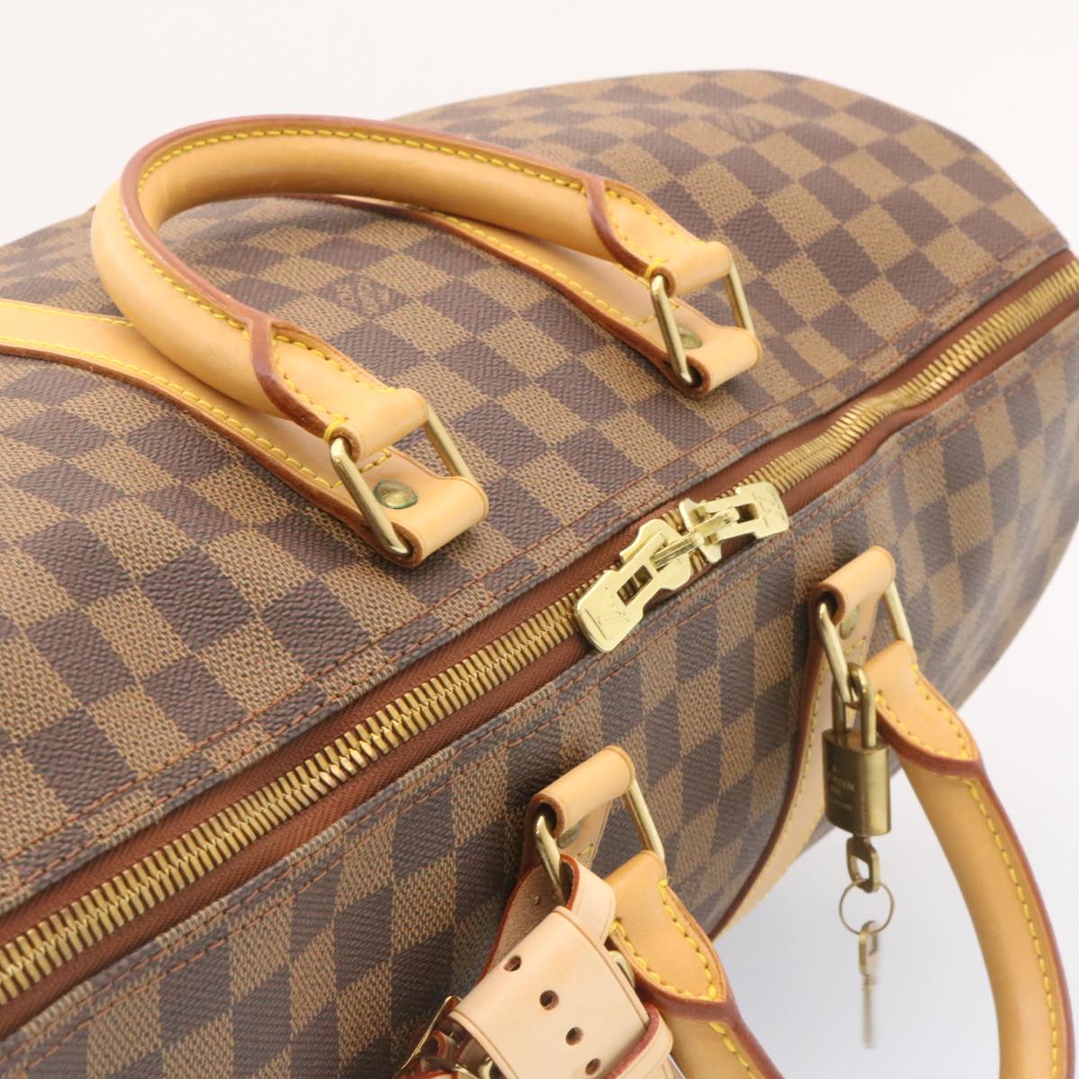 LOUIS VUITTON Damier Ebene Keepall 45 Boston Bag LV Auth 26495A