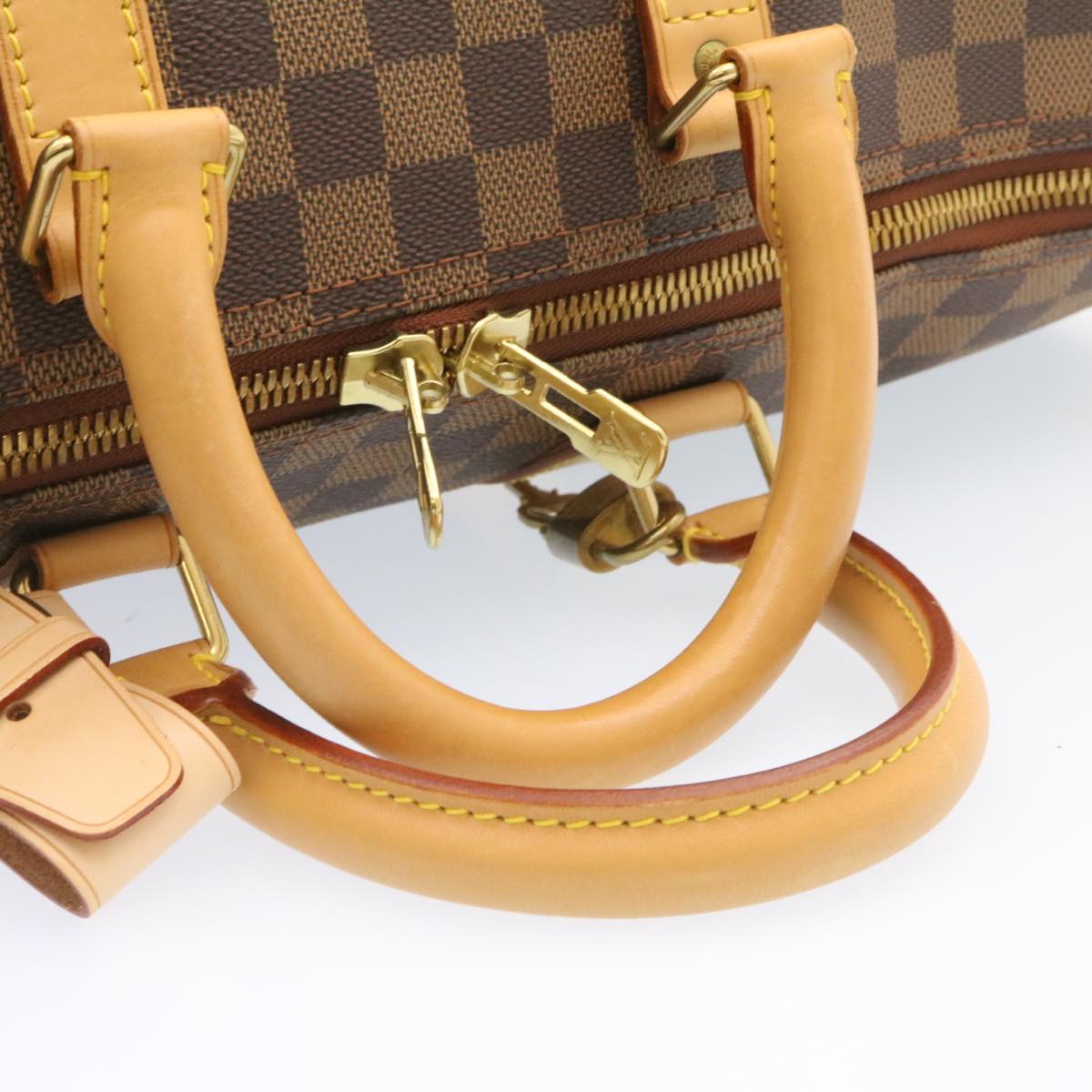 LOUIS VUITTON Damier Ebene Keepall 45 Boston Bag LV Auth 26495A