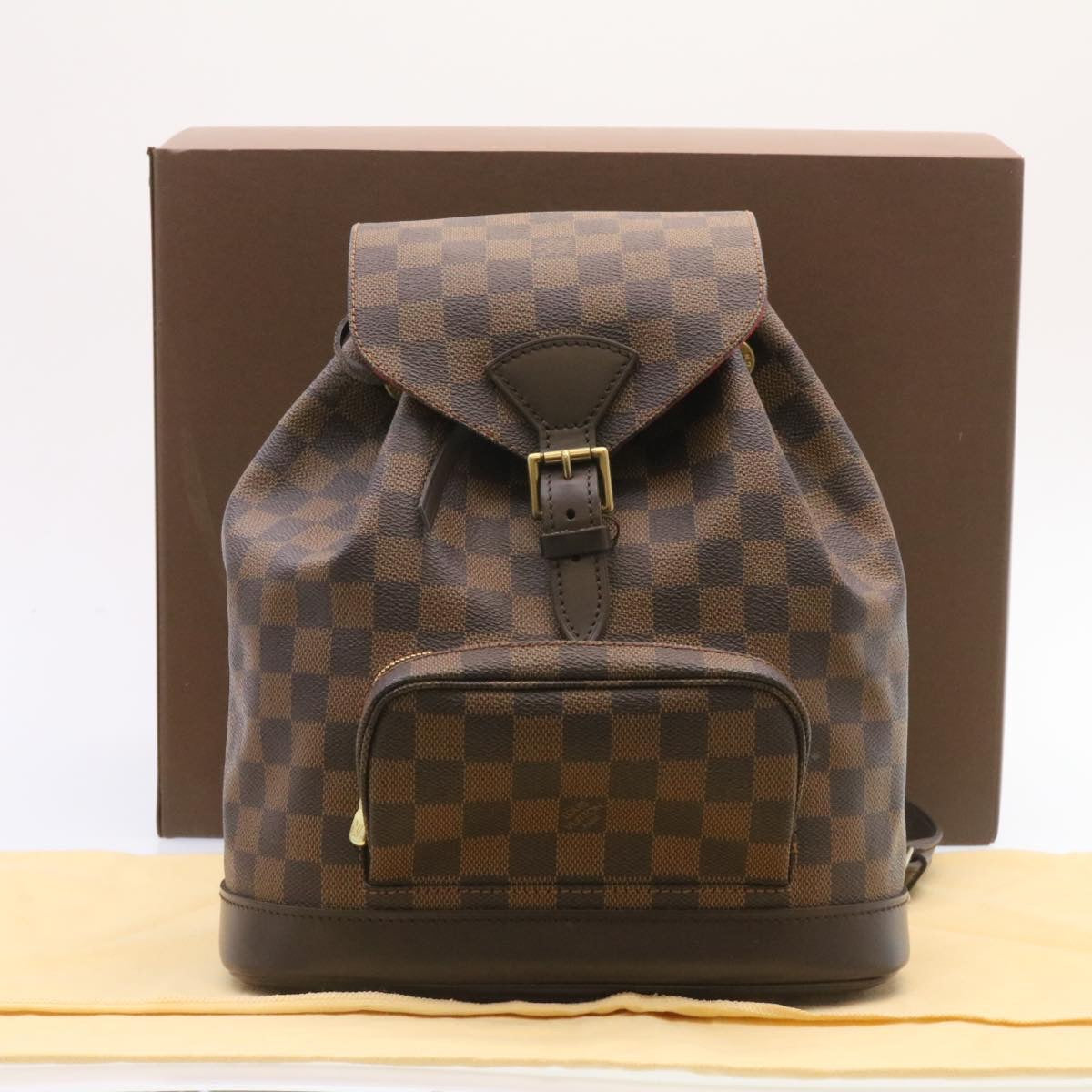 LOUIS VUITTON Damier Ebene Montsouris MM Backpack N51143 LV Auth 26498A