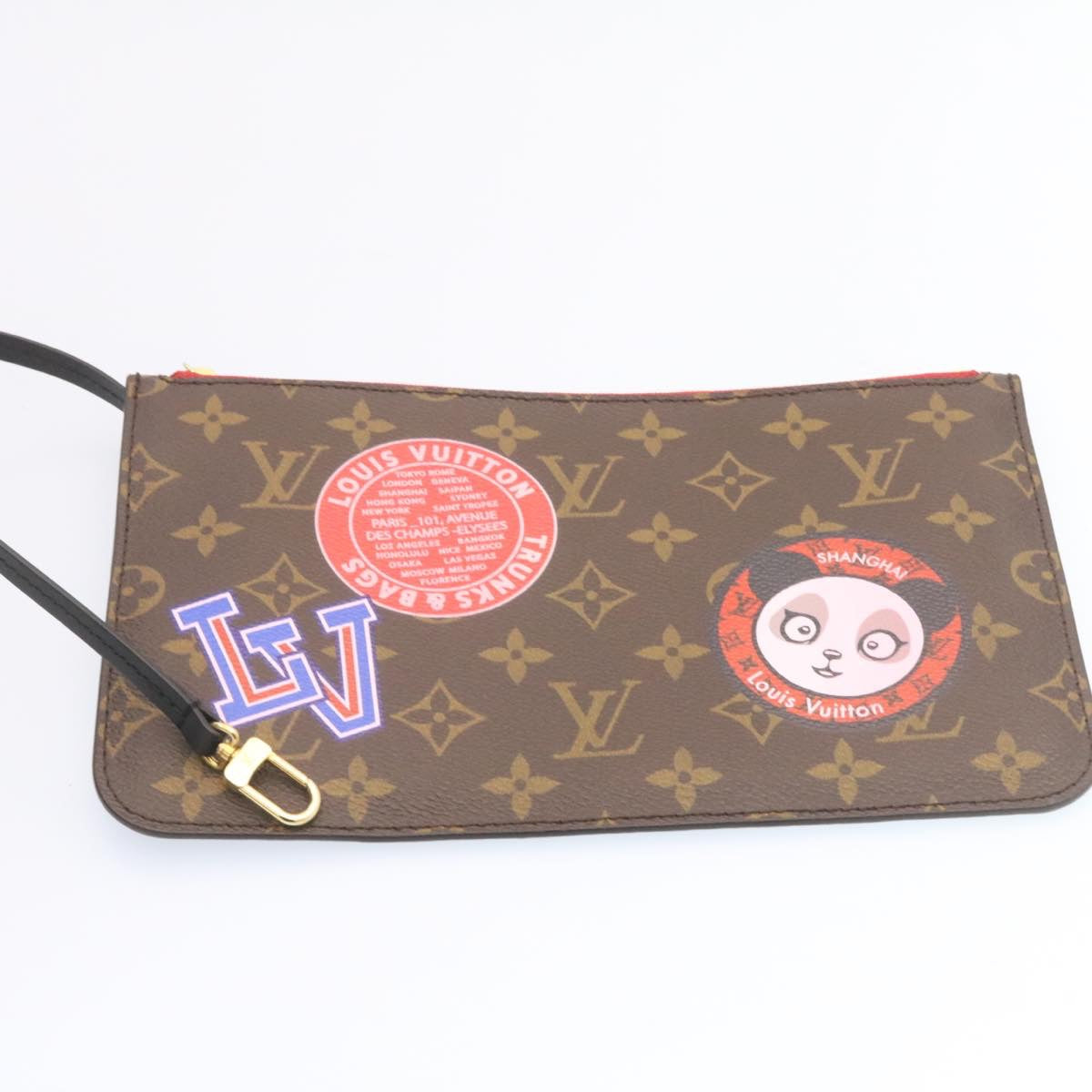 LOUIS VUITTON Monogram World Tour Neverfull MM Tote Bag M42844 LV Auth 26563A