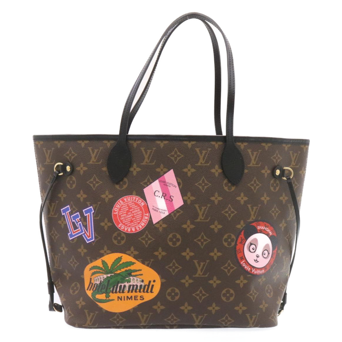 LOUIS VUITTON Monogram World Tour Neverfull MM Tote Bag M42844 LV Auth 26563A