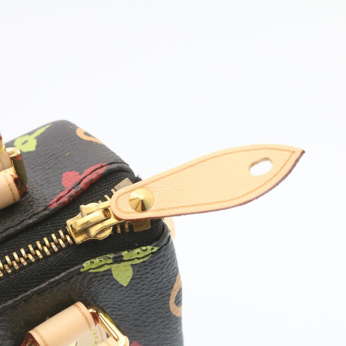 LOUIS VUITTON Monogram Multicolor Mini Speedy Hand Bag Black M92644 Auth 26986SM