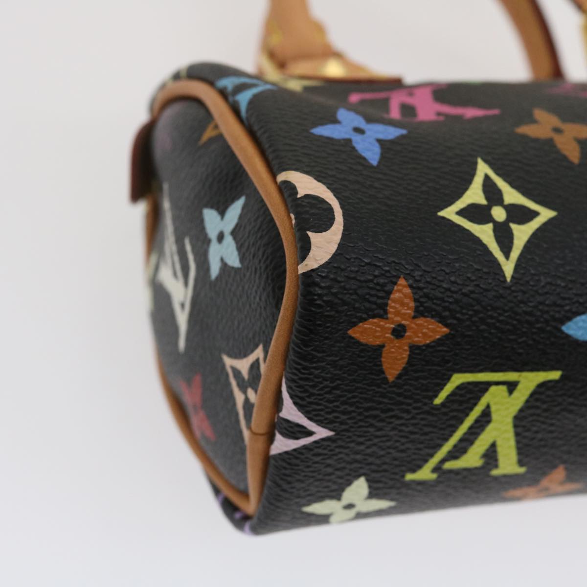 LOUIS VUITTON Monogram Multicolor Mini Speedy Hand Bag Black M92644 Auth 27252A