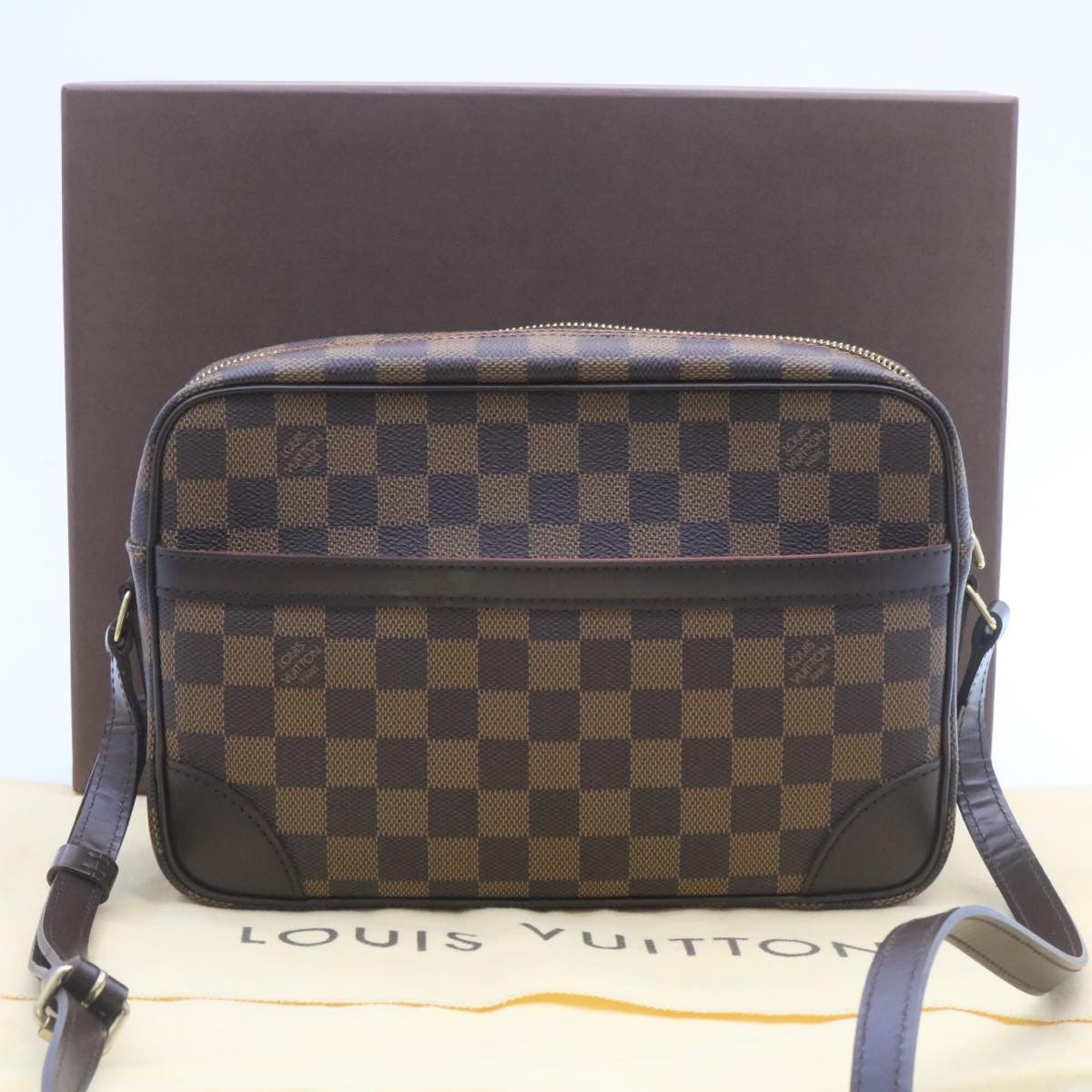 LOUIS VUITTON Damier Ebene Trocadero 27 Shoulder Bag N48085 LV Auth 27264A