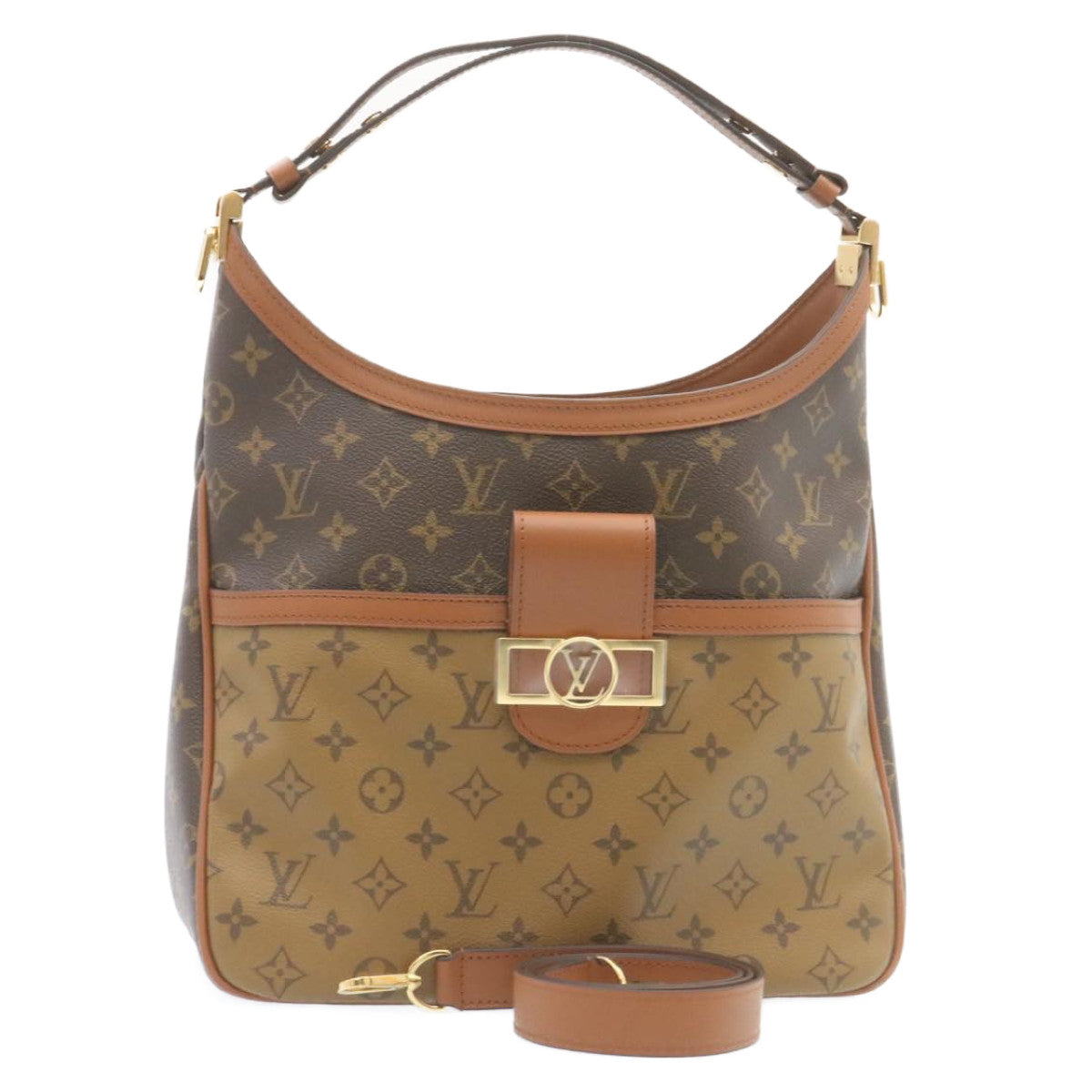 LOUIS VUITTON Monogram reverse Hobo Dauphine PM Shoulder Bag M45194 Auth 27624A