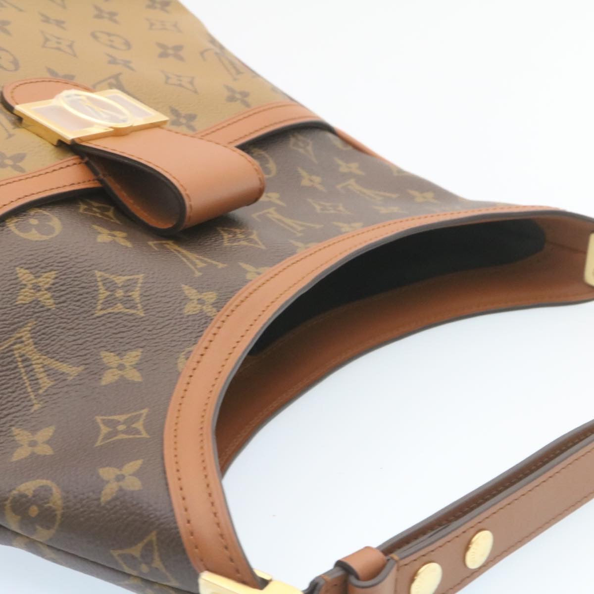 LOUIS VUITTON Monogram reverse Hobo Dauphine PM Shoulder Bag M45194 Auth 27624S