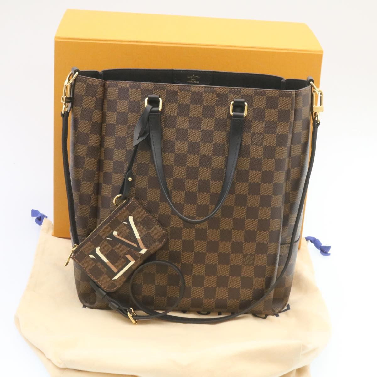 LOUIS VUITTON Damier Ebene Belmont NV BB 2way Hand Bag N60348 LV Auth 27629A