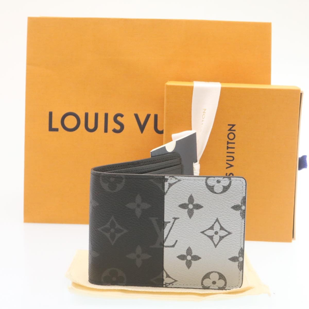 LOUIS VUITTON Monogram Eclipse Split Portefeuille Multipull Wallet M63025 27779