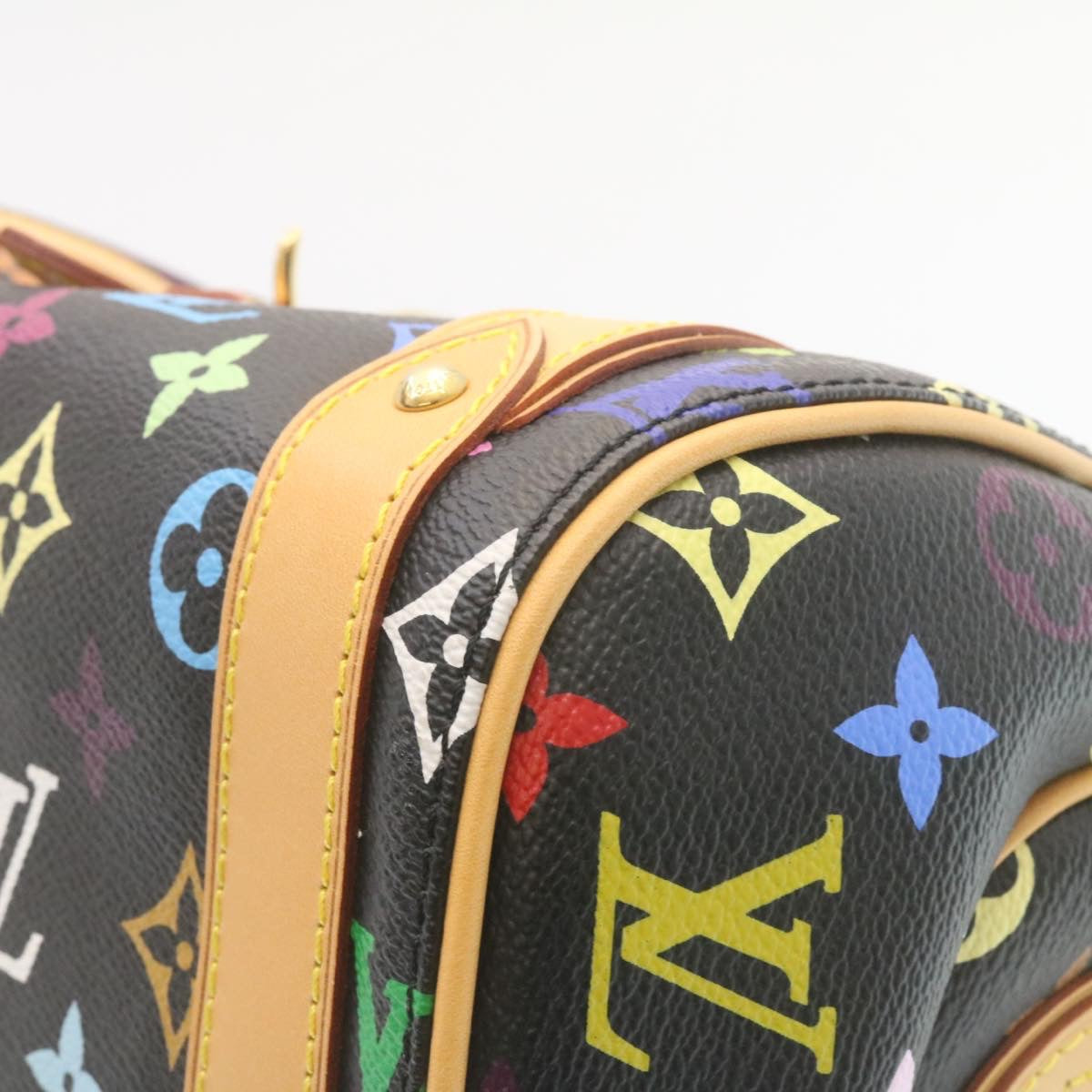 LOUIS VUITTON Monogram Multicolor Priscilla Hand Bag Black M40097 LV Auth 27844A