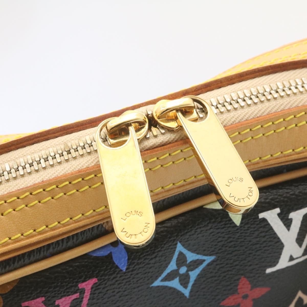 LOUIS VUITTON Monogram Multicolor Priscilla Hand Bag Black M40097 LV Auth 27844A