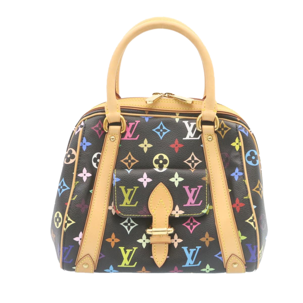 LOUIS VUITTON Monogram Multicolor Priscilla Hand Bag Black M40097 LV Auth 27844A