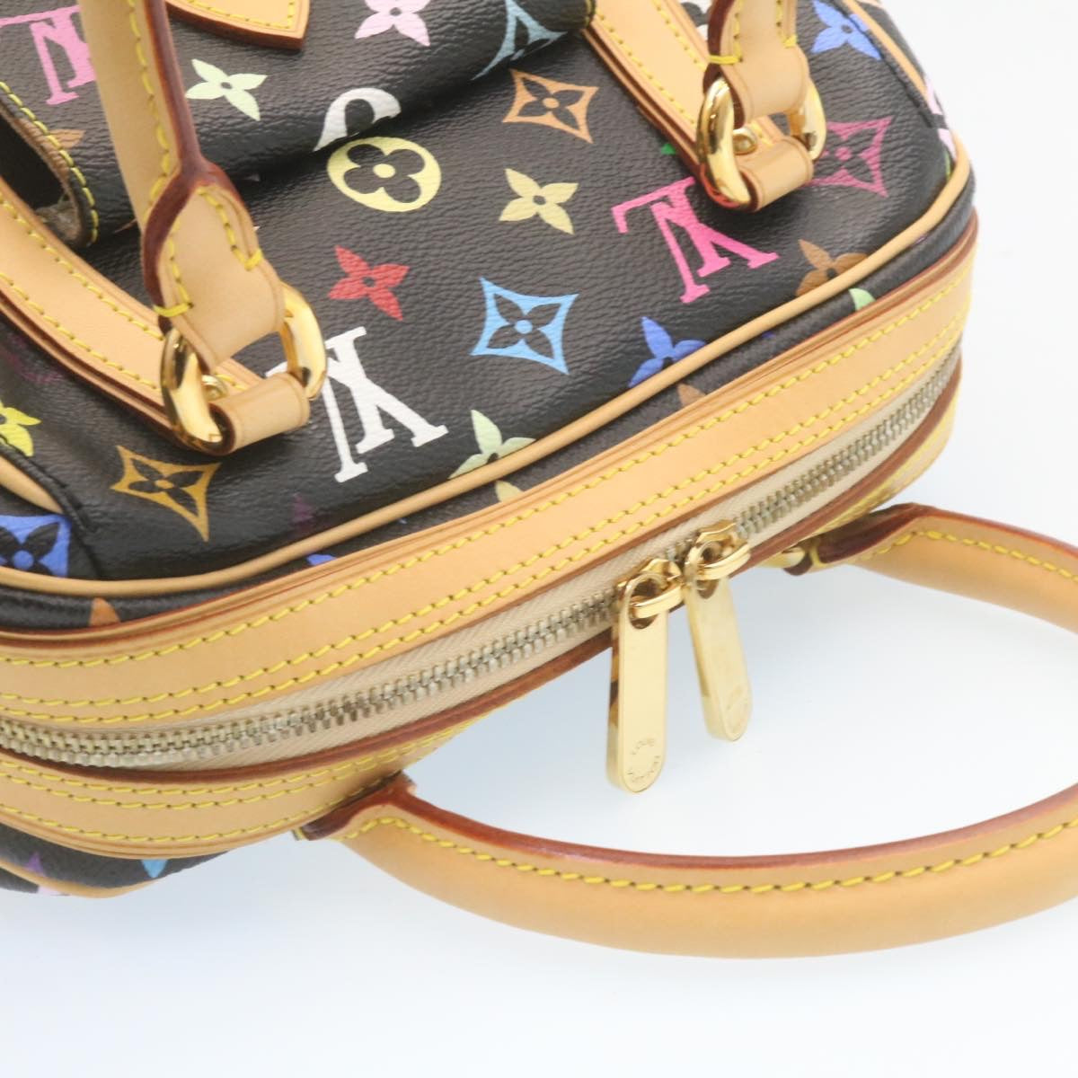 LOUIS VUITTON Monogram Multicolor Priscilla Hand Bag Black M40097 LV Auth 27844A