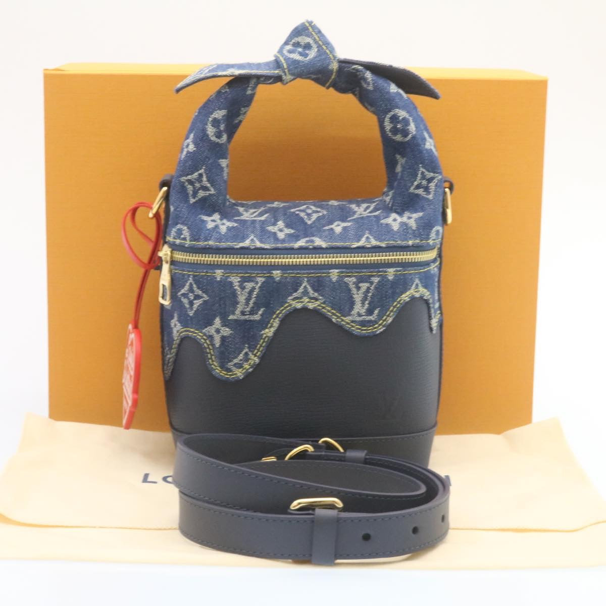 LOUIS VUITTON NIGO Monogram Denim Japanese Cruiser Bag Blue M45970 Auth 28149A