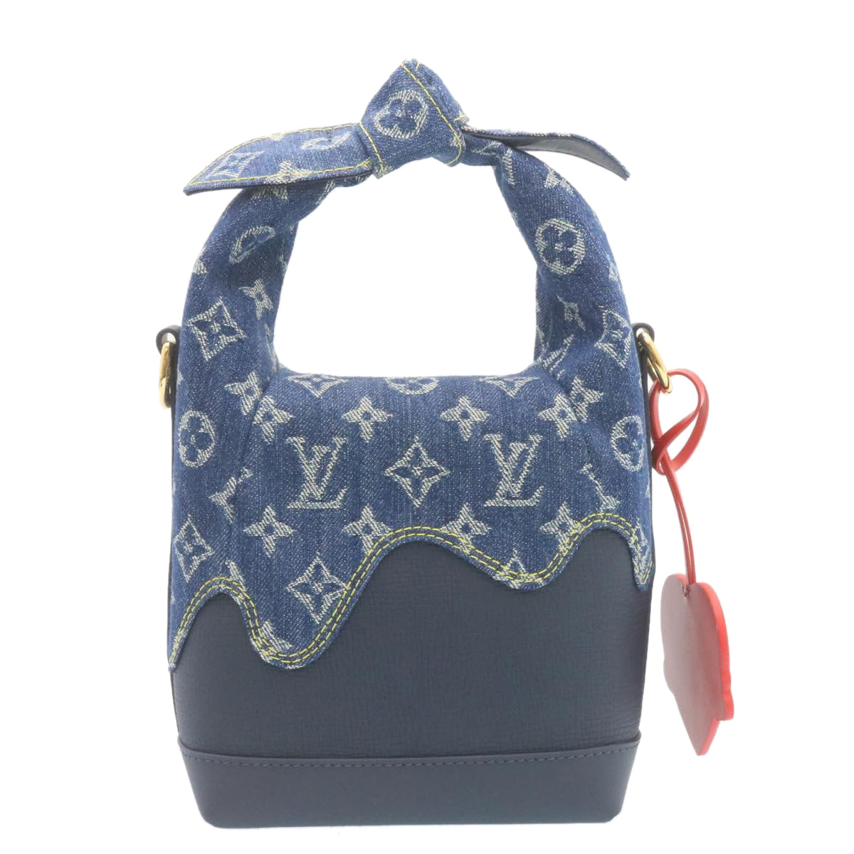 LOUIS VUITTON NIGO Monogram Denim Japanese Cruiser Bag Blue M45970 Auth 28149A