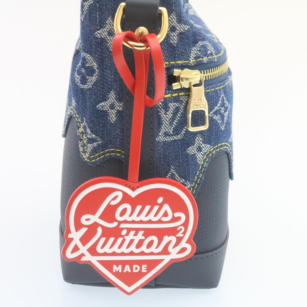 LOUIS VUITTON NIGO Monogram Denim Japanese Cruiser Bag Blue M45970 Auth 28149A