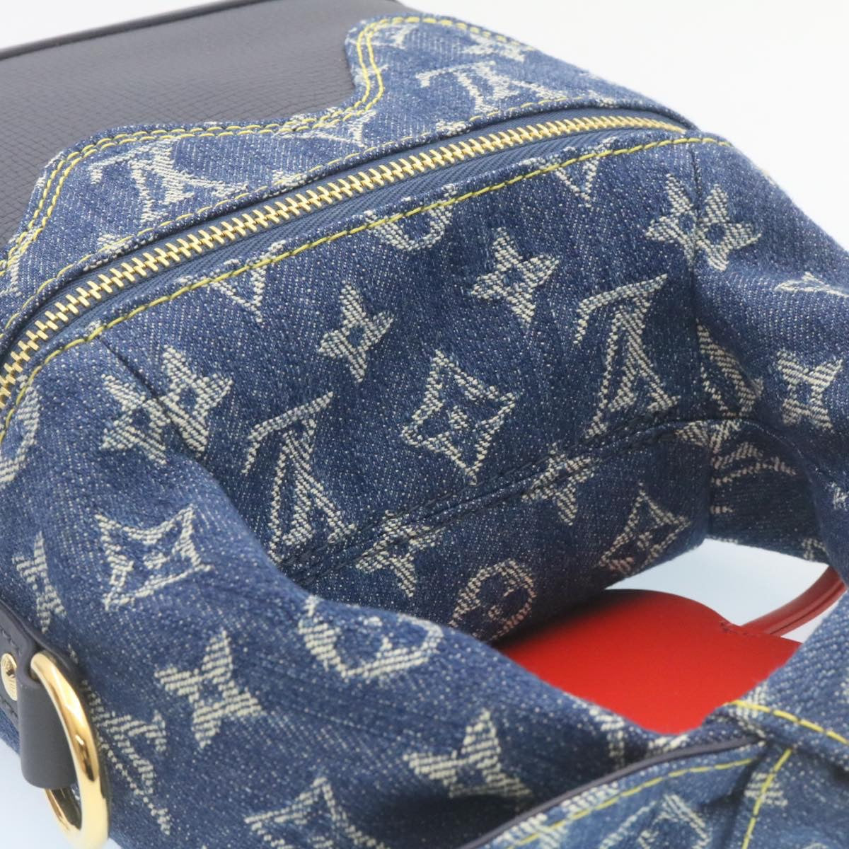 LOUIS VUITTON NIGO Monogram Denim Japanese Cruiser Bag Blue M45970 Auth 28149A