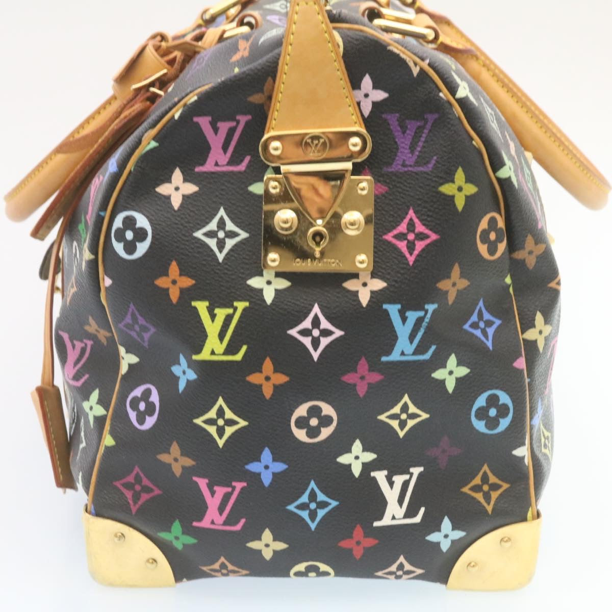 LOUIS VUITTON Monogram Multicolor Keepall 45 Boston Bag Black M92640 Auth 28150A