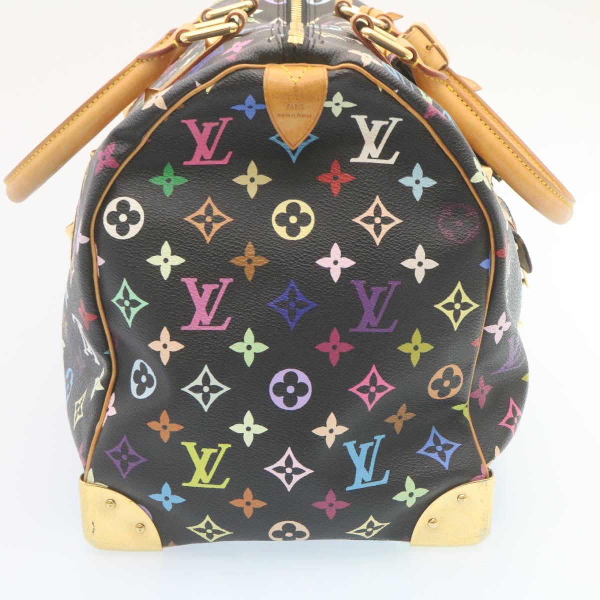 LOUIS VUITTON Monogram Multicolor Keepall 45 Boston Bag Black M92640 Auth 28150A