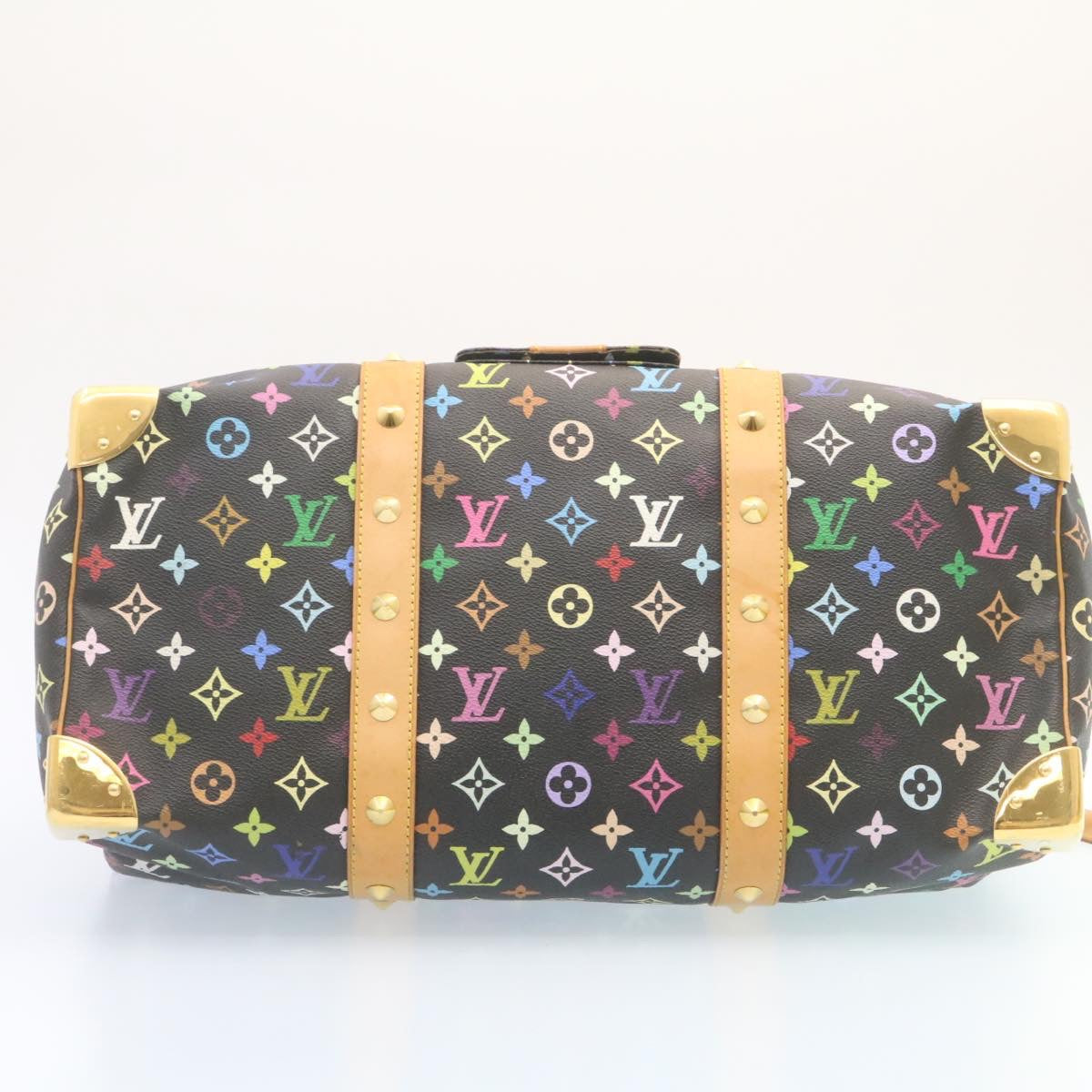 LOUIS VUITTON Monogram Multicolor Keepall 45 Boston Bag Black M92640 Auth 28150A