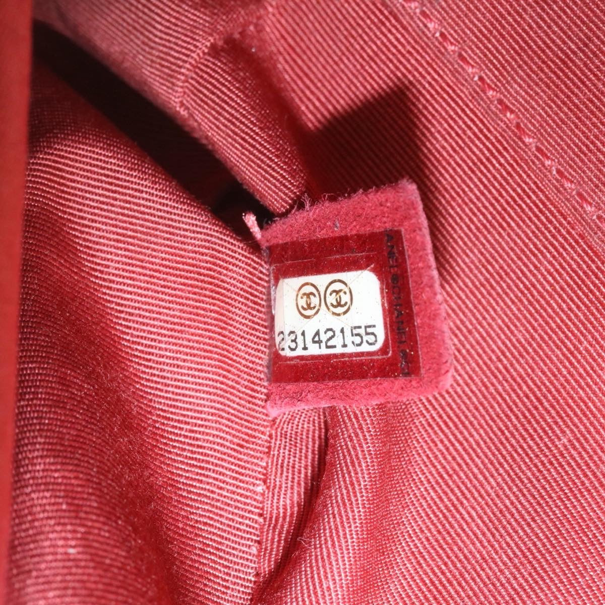 CHANEL Boy Chanel Matelasse Chain Flap Shoulder Bag Leather Red CC Auth 28281SAV