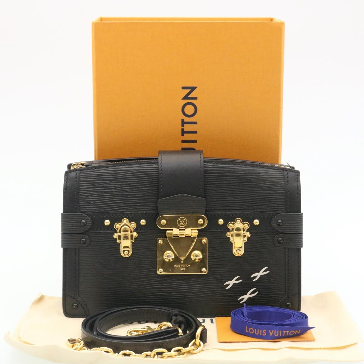 LOUIS VUITTON Epi Trunk Clutch 2Way Shoulder Bag Black M53052 LV Auth 28382SM