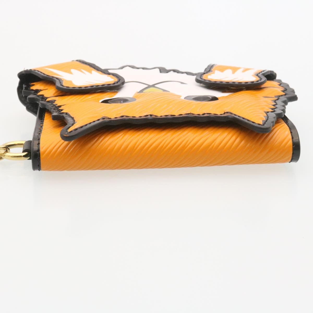 LOUIS VUITTON Catgram Card Case Orange M63900 LV Auth 28600