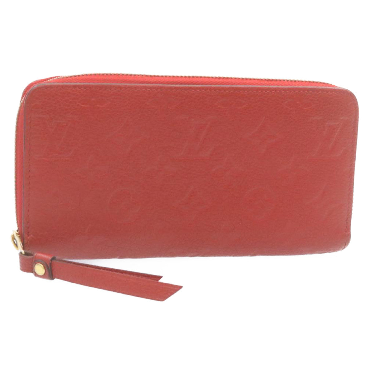 LOUIS VUITTON Monogram Empreinte Zippy Wallet Red M61865 LV Auth 28803