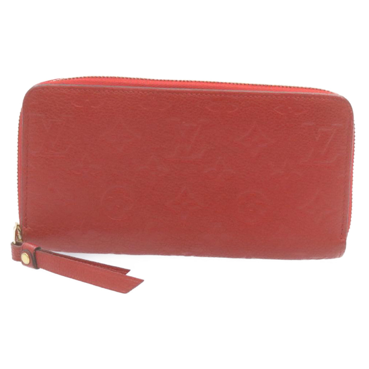 LOUIS VUITTON Monogram Empreinte Zippy Wallet Red M61865 LV Auth 28803