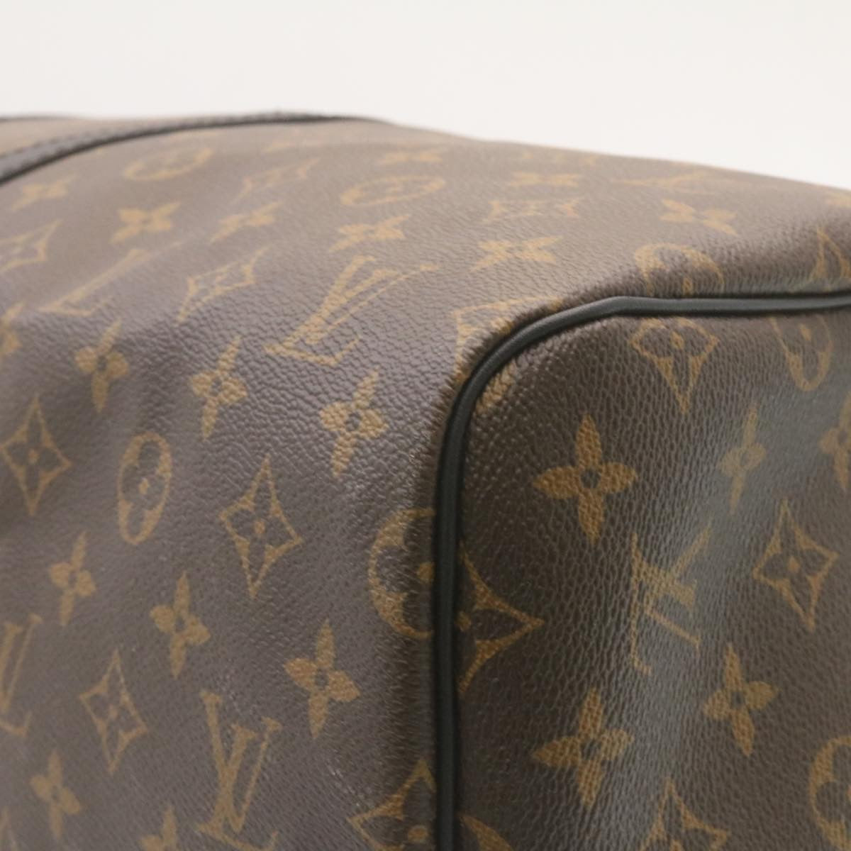 LOUIS VUITTON Monogram Macassar Keepall Bandouliere 55 M56714 Auth 28882S