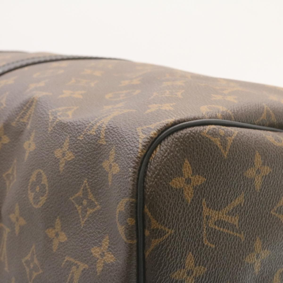 LOUIS VUITTON Monogram Macassar Keepall Bandouliere 55 M56714 Auth 28882S