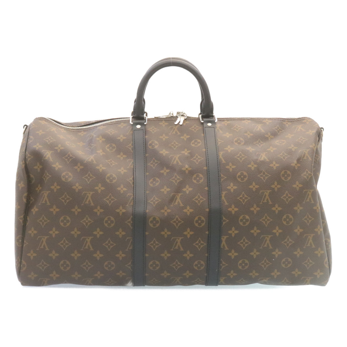 LOUIS VUITTON Monogram Macassar Keepall Bandouliere 55 M56714 Auth 28882S