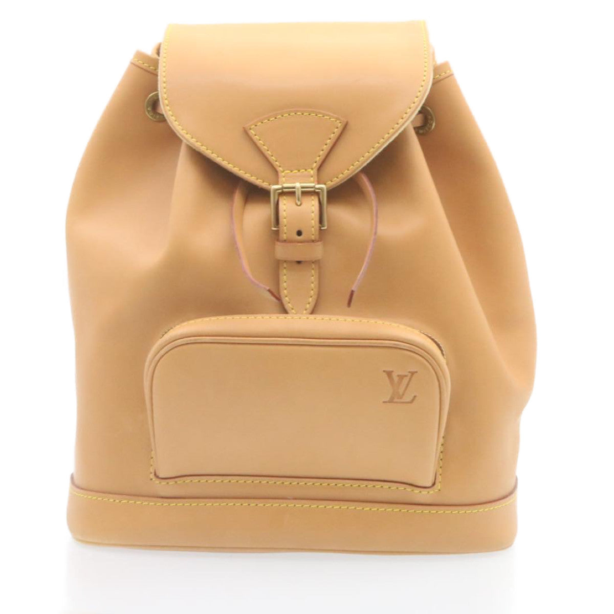 LOUIS VUITTON Nomad leather Montsouris MM Backpack SPO Beige LV Auth 28931A