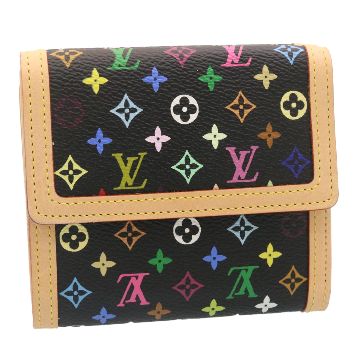 LOUIS VUITTON Multicolor PorteMonnaie Billets Cartes Crdit Wallet Auth 28982