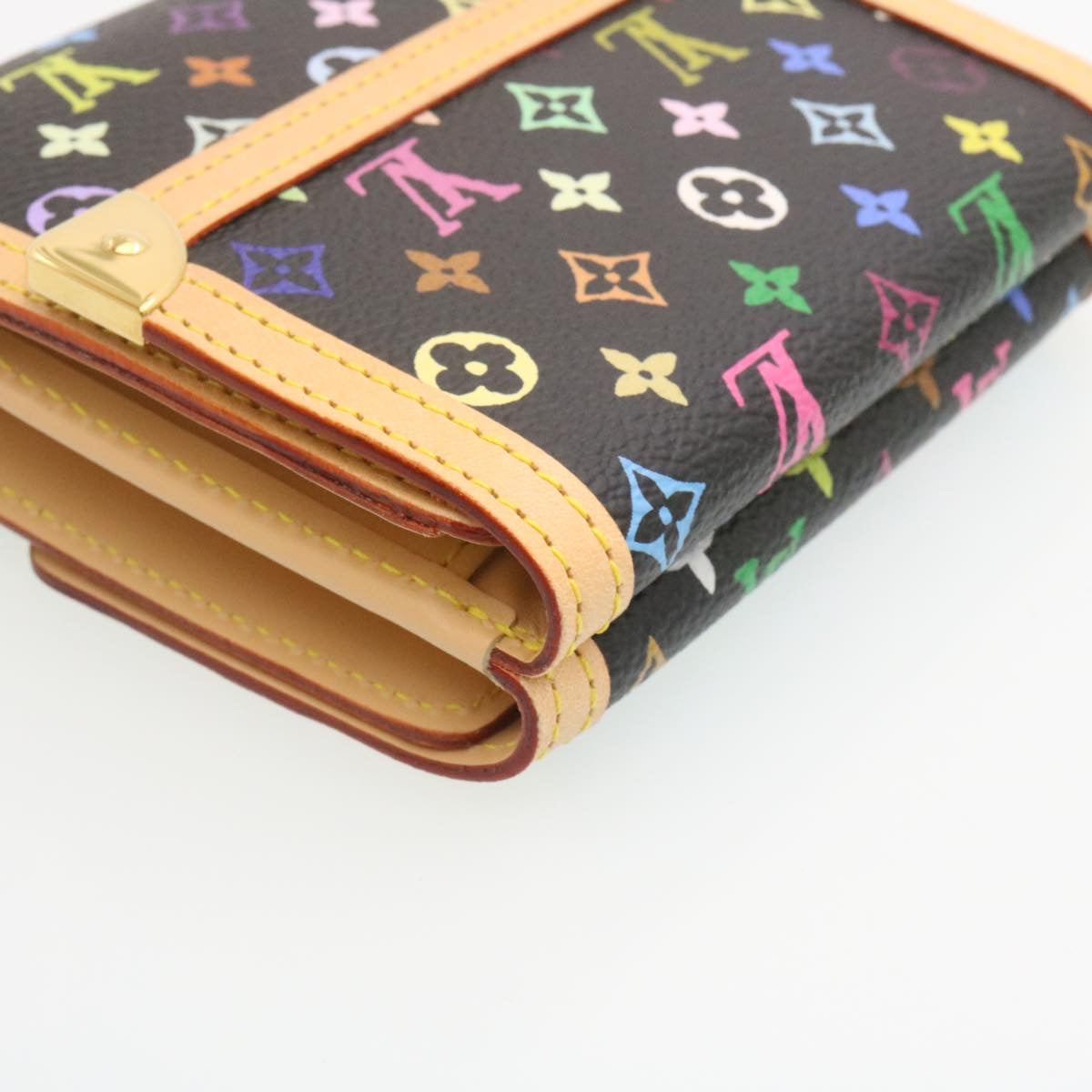 LOUIS VUITTON Multicolor PorteMonnaie Billets Cartes Crdit Wallet Auth 28982