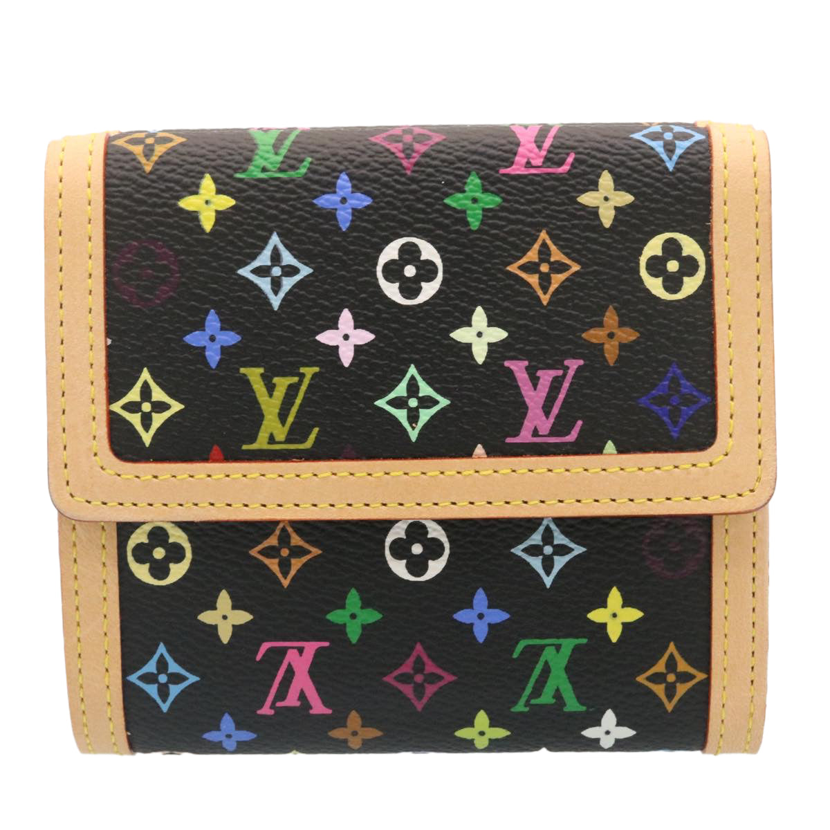 LOUIS VUITTON Multicolor PorteMonnaie Billets Cartes Crdit Wallet Auth 28982