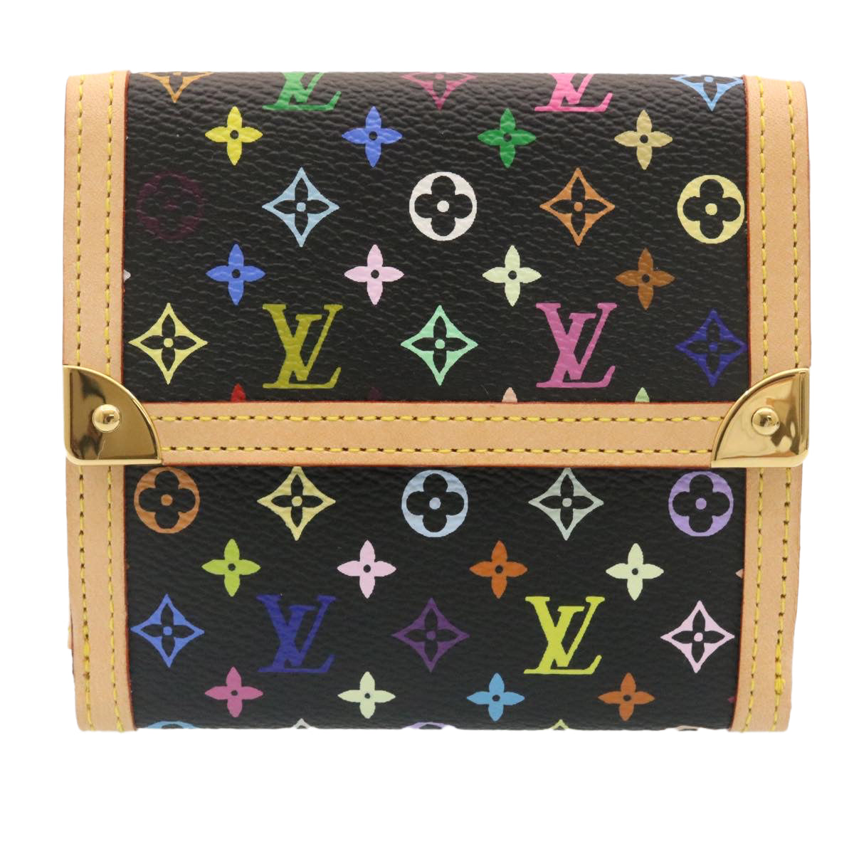 LOUIS VUITTON Multicolor PorteMonnaie Billets Cartes Crdit Wallet Auth 28982