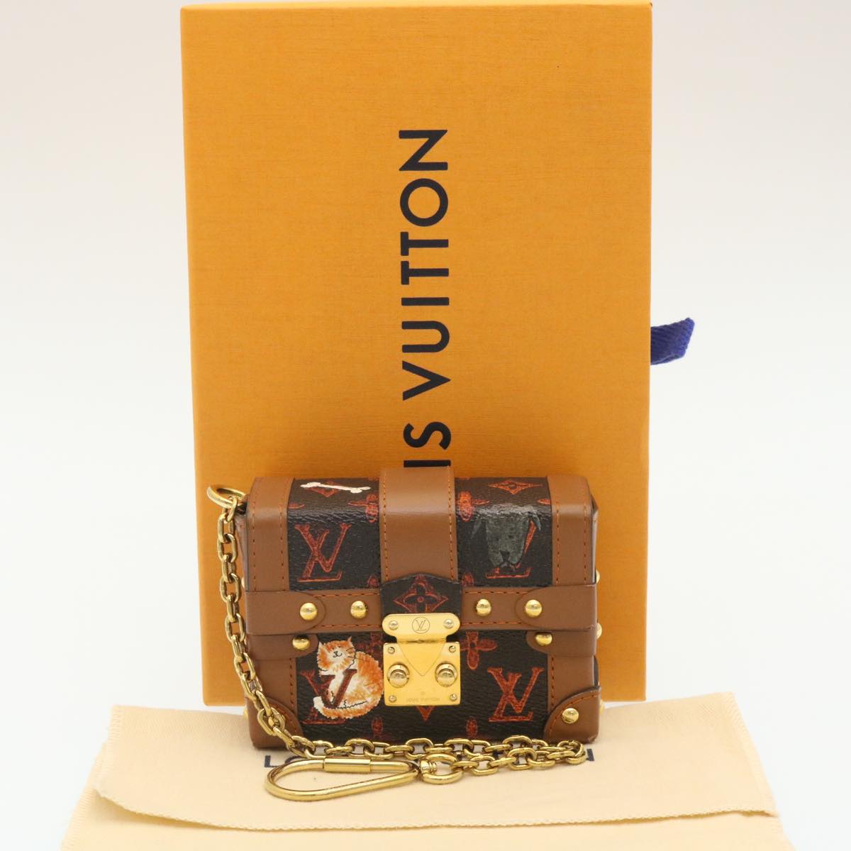 LOUIS VUITTON Monogram Catgram Essential Trunk Pouch M63892 LV Auth 29169SM