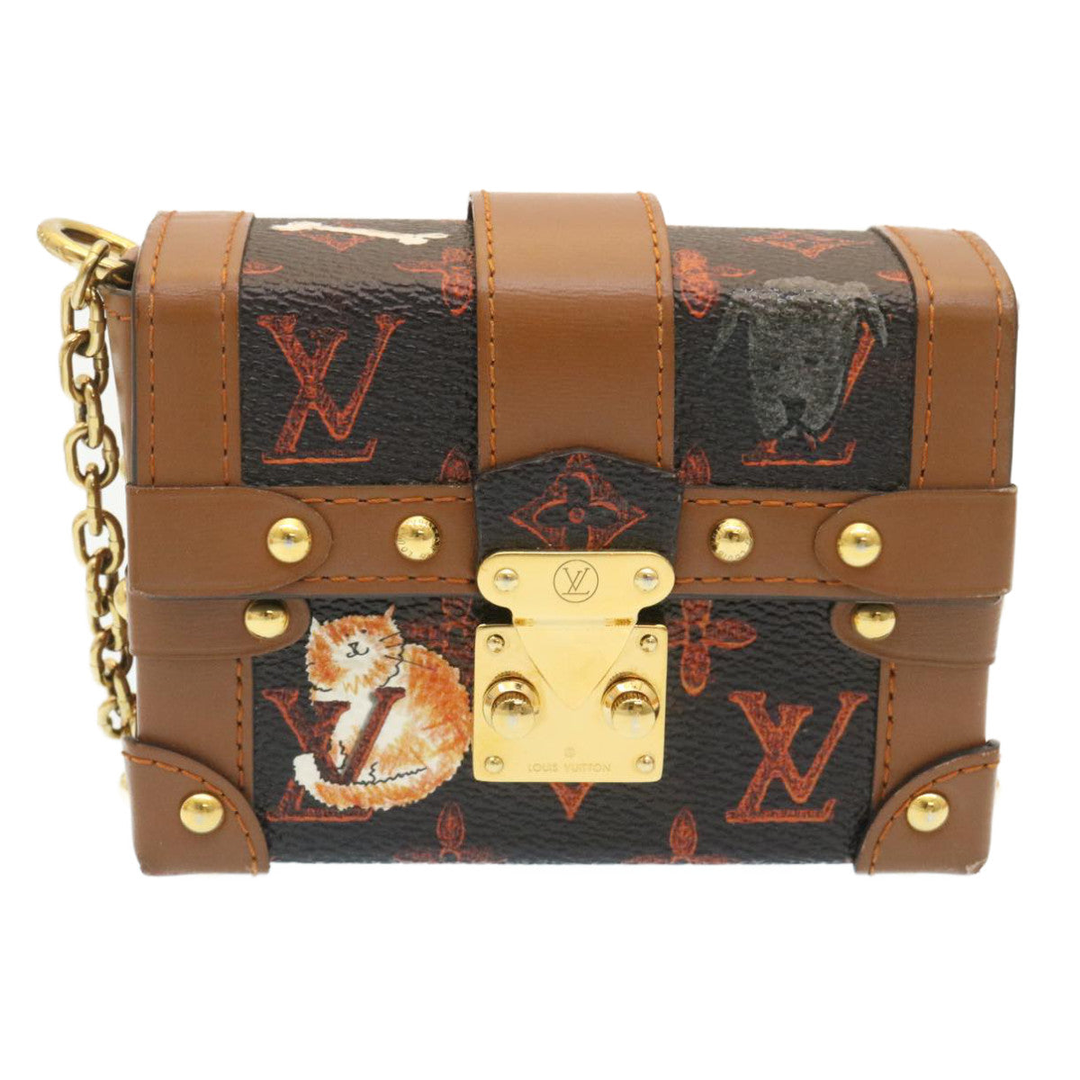 LOUIS VUITTON Monogram Catgram Essential Trunk Pouch M63892 LV Auth 29169SM